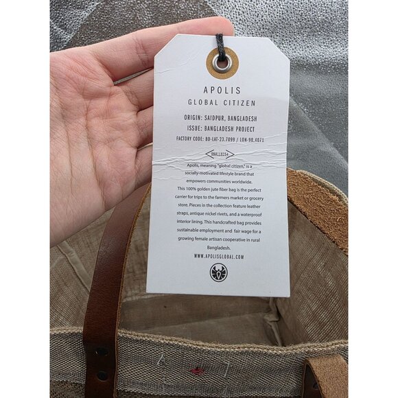 Apolis Global Citizen #WomanUp Burlap Tote Bag NWT - Picture 2 of 9